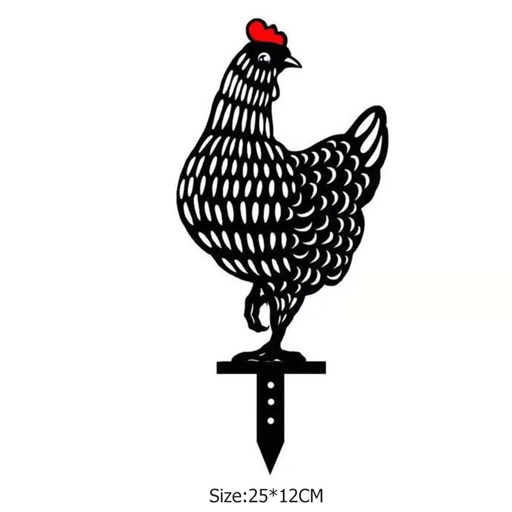 

Cute Hollow Out Design Chicken Lawn Garden Backyards Display Art Craft Outdoor Yard Acrylic Simulation Hen Statues Ornaments