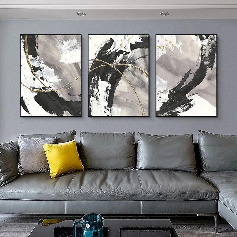 

Abstract Splashing Ink Pattern Canvas Painting Black and White Nordic Posters and Prints Wall Art Picture for Living Room Decor