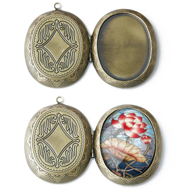 Матовая отделка Бронзовый черный античный посеребренный медальон для