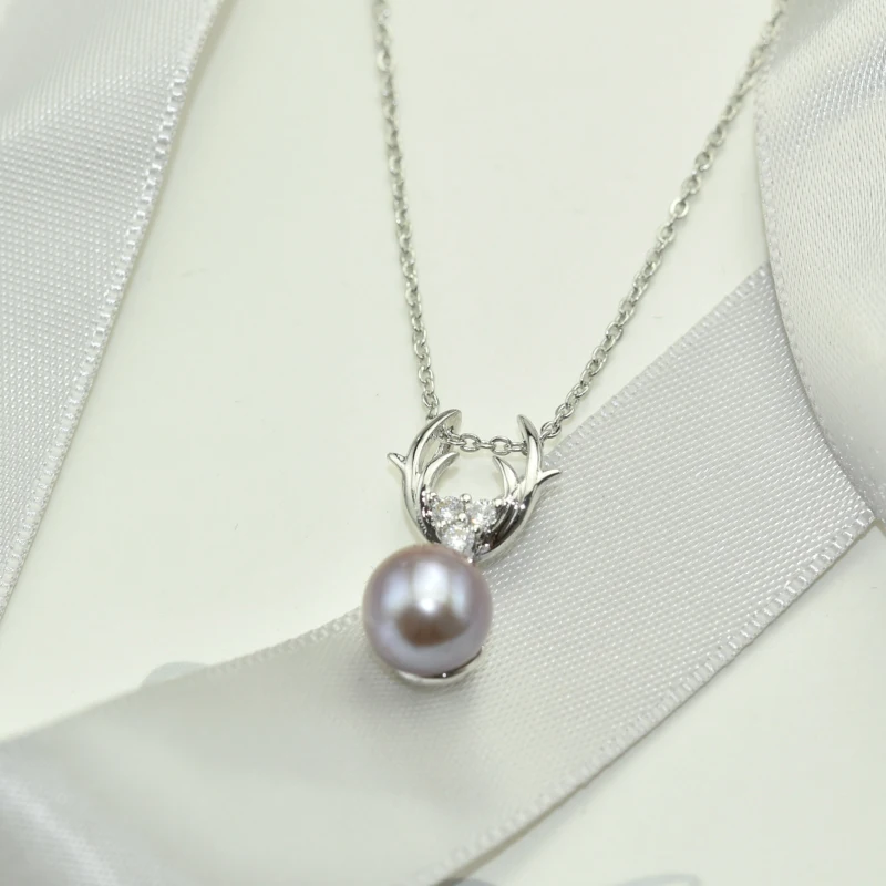 Жемчужное ожерелье SHDIYAYUN New Fine Jewelry из натурального пресноводного жемчуга с серебряным креплением 925 для женщин с подвеской в виде оленя.