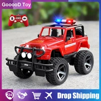 112 scale big rc jeep on radio control police truck fire rescue truck 4wd electric rc drift buggy cars toys for child kids boy