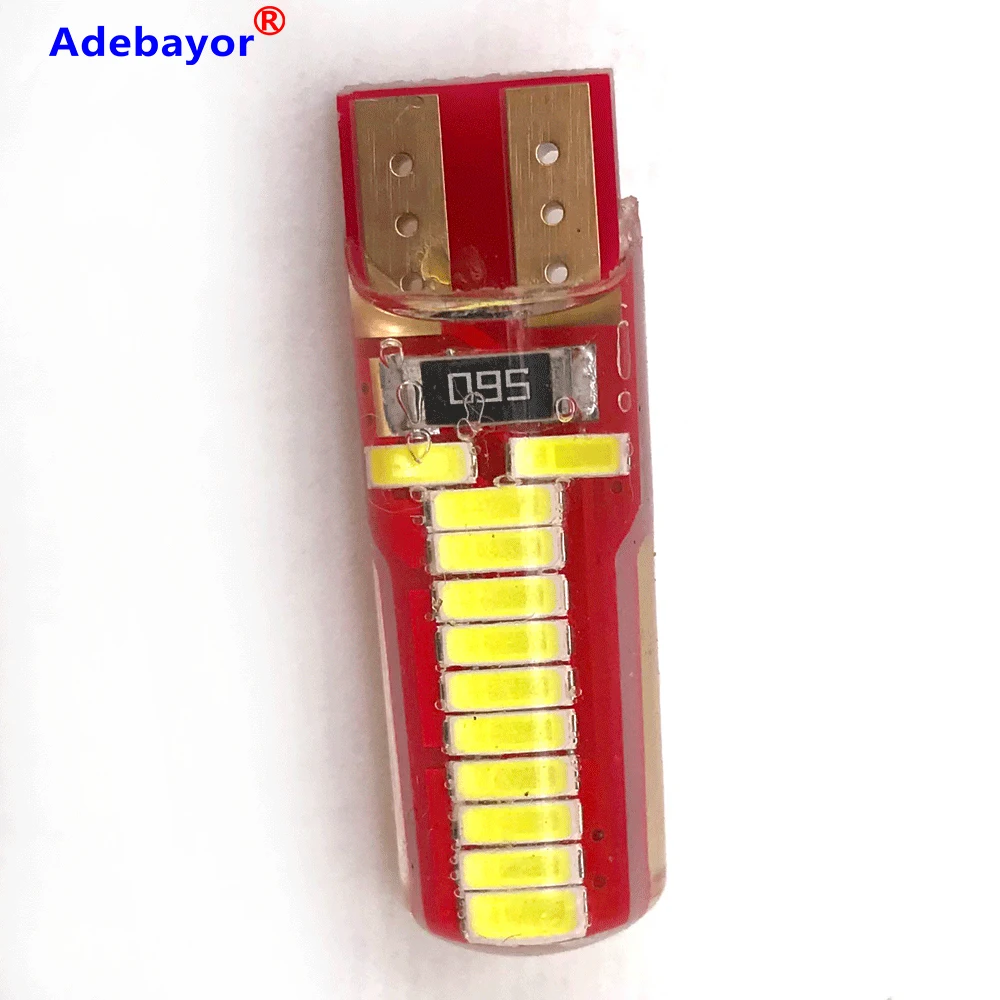 20 шт. светодиодные лампы T10 194 W5w Canbus 4014 24 SMD силикагель Сверхъяркие клиновые 12 В