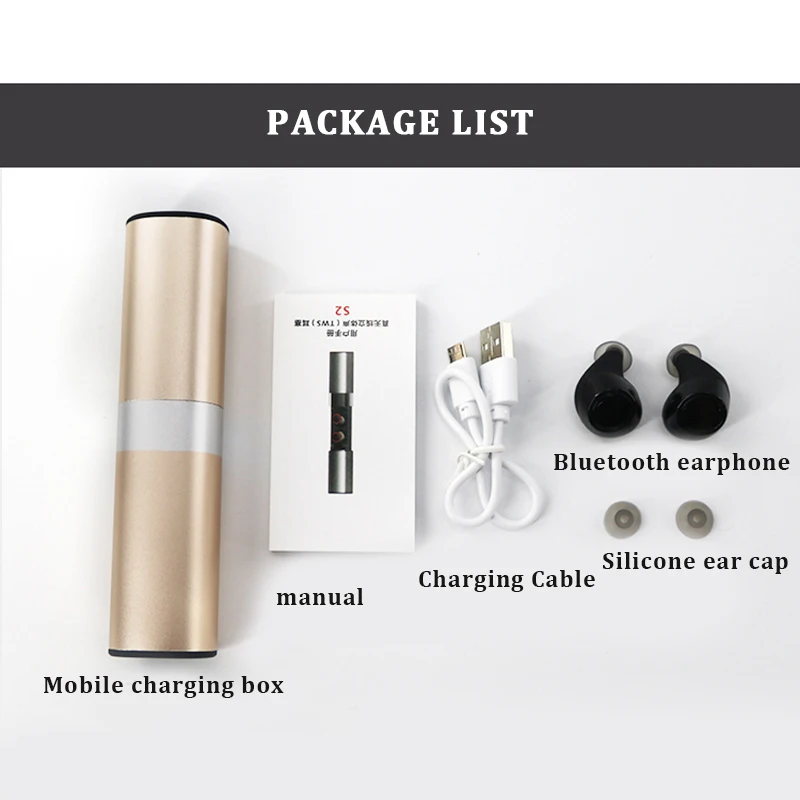 TWS Беспроводные Bluetooth 5 0 наушники HiFi стерео портативные спортивные мини S2