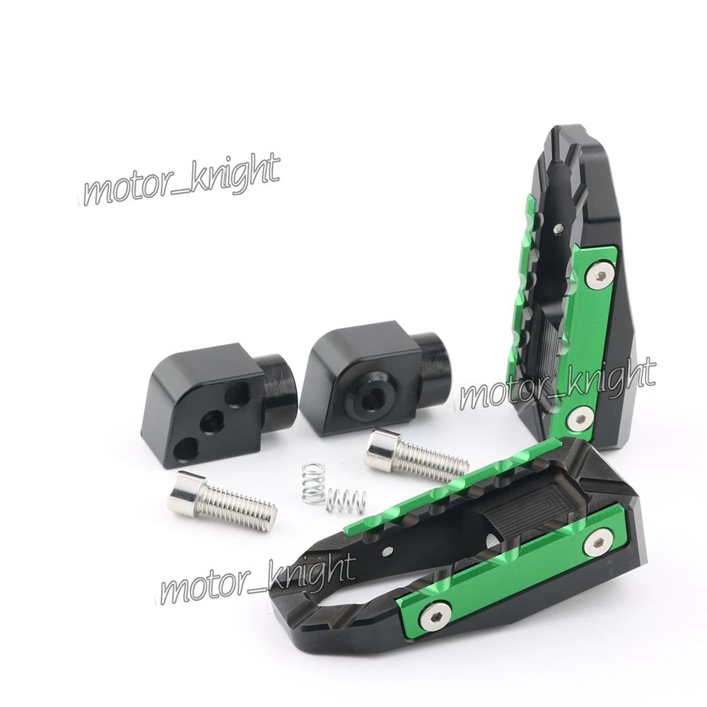 Зеленый Для Kawasaki ZX-6R ZX-10R ZX-9R ZX12R ZX14R ЧПУ задняя подножка подножки педали Z750 Z800 Z1000/SX NINJA650 Versys650 ER6N/F - Цвет: Зеленый