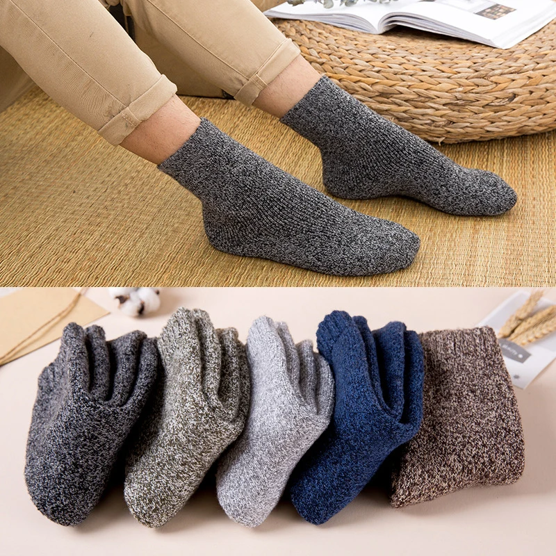 

Comfortable Terry-Loop Hosiery Socks Men Anklet Tube Cotton Toweling Thicken Looped Pile Socks Keep Warm Stylish Breathable