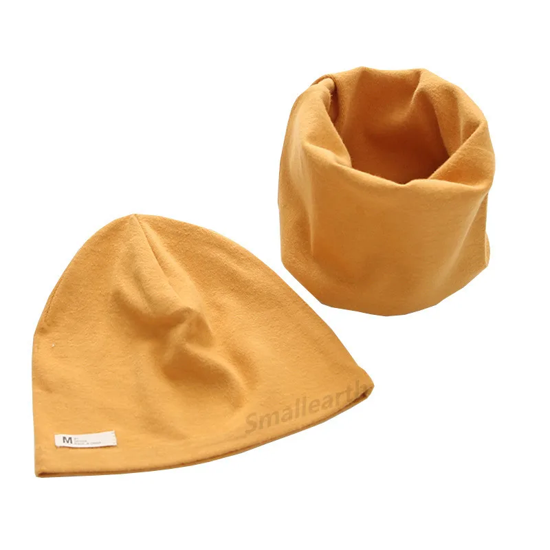 yellow Новая плюшевая шапка с рисунком для девочек, комплект с шарфом, фруктовым принтом Совы и звезд, шапка для маленьких мальчиков, детская шапка, комплект с шарфом и воротником, хлопковая детская шапка, комплект из 2 предметов - Цвет: yellow