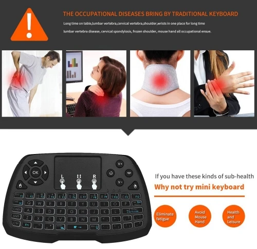 

Mini 4 Colors Backlit 2.4GHz Wireless QWERTY Keyboard For TV Box Android