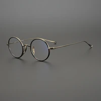 japanese handmade eyeglasses john lennon small round titanium glasses frame men retro myopia reading optical gafas oculos de