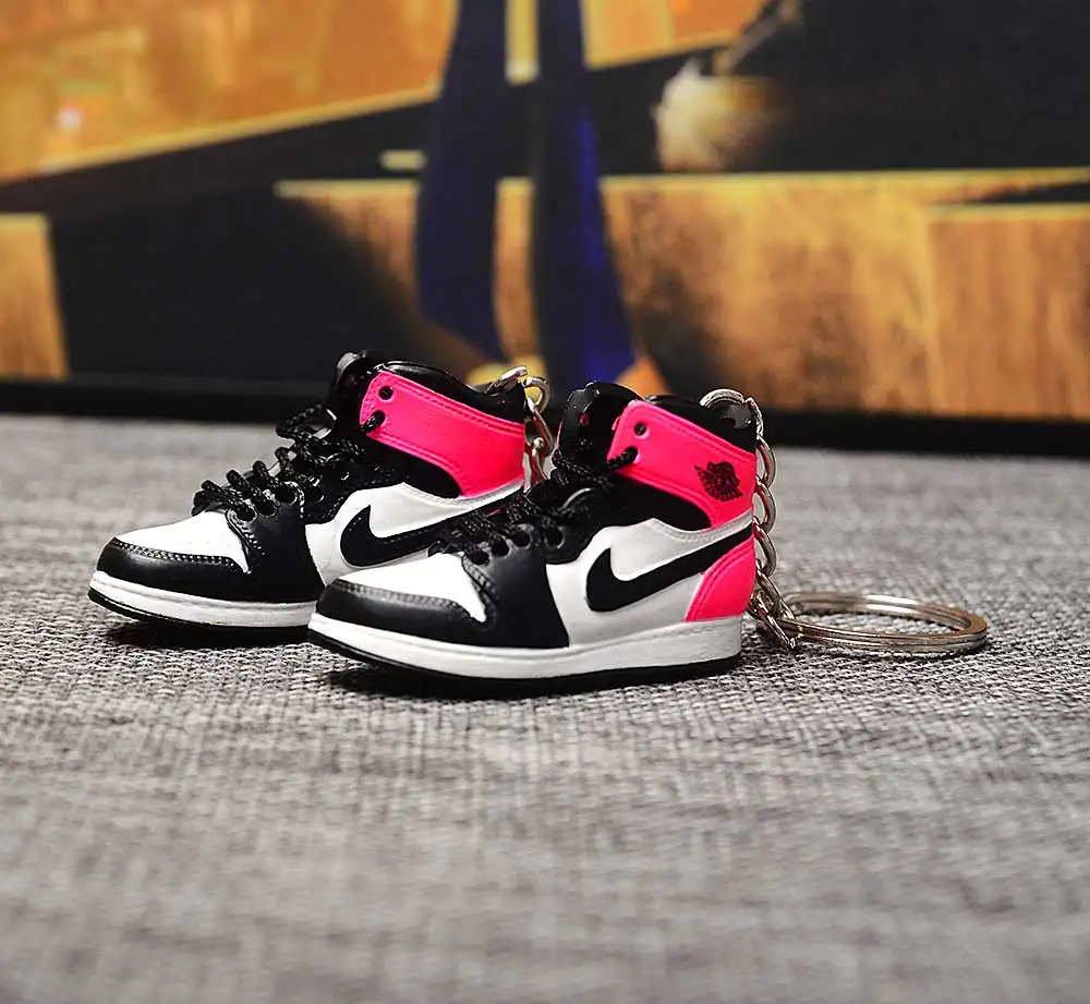 a pair w metal ring Дропшиппинг тапки обуви брелок 1 3D мини-кроссовки "OW CHICAGO" Спортивная обувь тапки брелки - Цвет: a pair w metal ring