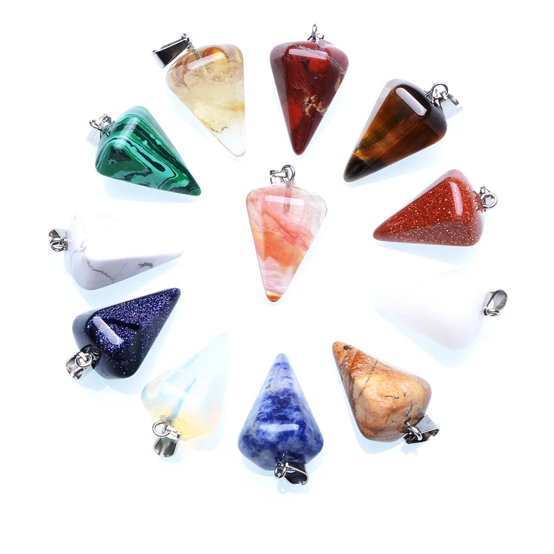 5 шт./лот мульти тип натуральный камень Шарм Кристалл столб подвески и ожерелья