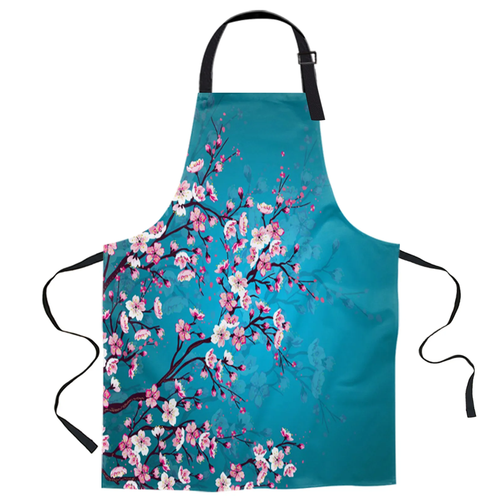

Cherry Blossom Plum Branch Pink Flower Kitchen Nail Shop Apron for Women Men Kids Aprons Dinner Party Cooking Baking Accessories