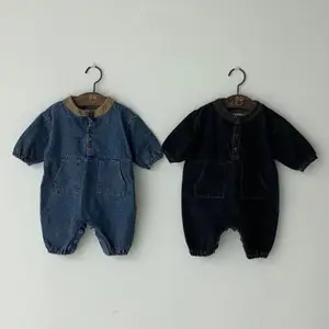 Autumn Winter Toddler Boy Clothes Kids Baby Girl Boy Denim Romper Long Sleeve Jumpsuit Playsuit Outf in India