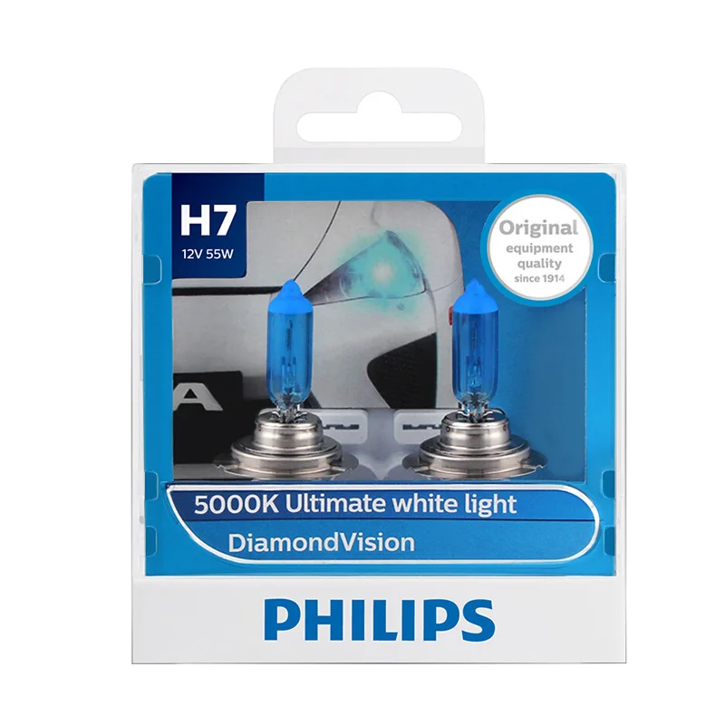 Philips H7 12V 55W PX26d Diamond Vision супер белый светильник 5000K галогенные лампы автоматический