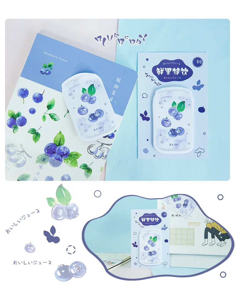 AngelHere хранения 30 шт./компл. Kawaii планировщик Стикеры с фруктовым соком шаблон липкий блокнот для заметок студент Kawaii стикер для канцелярских товаров