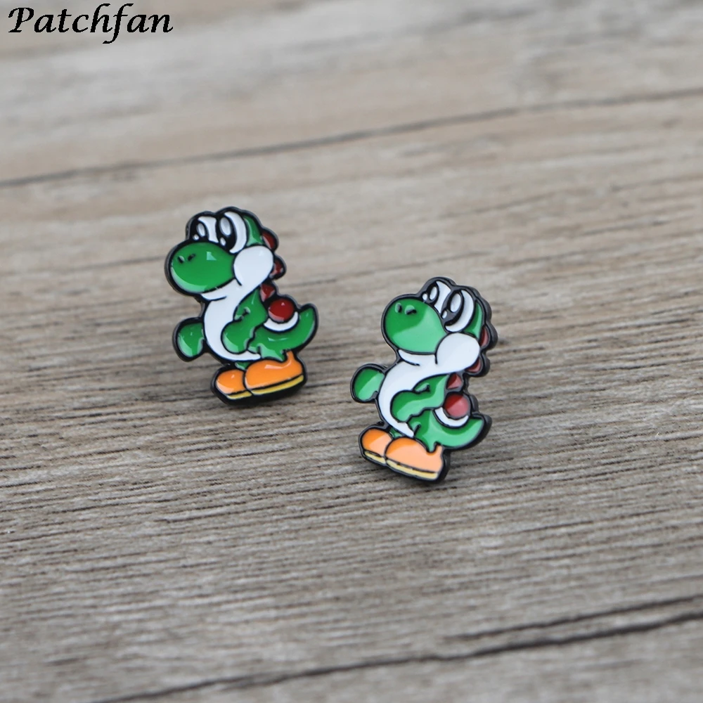 

AD006 Patchfan Cartoon Earrings Enamel Charm Cute Dinosaur Creative Para Party Favor Women Present Jewelry