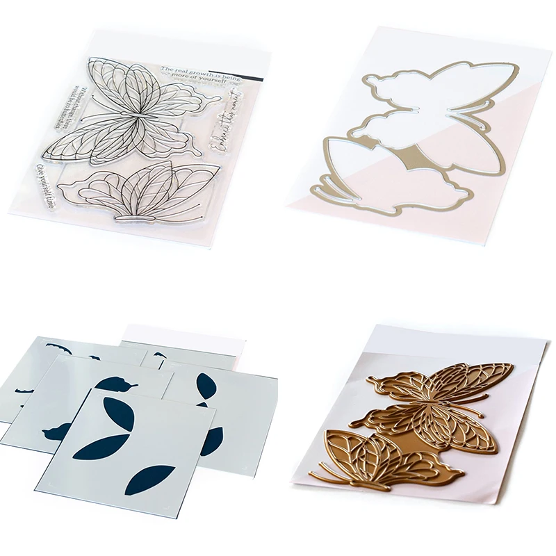 Новинка 2021 пластиковый трафарет в виде насекомого бабочки прозрачные штампы