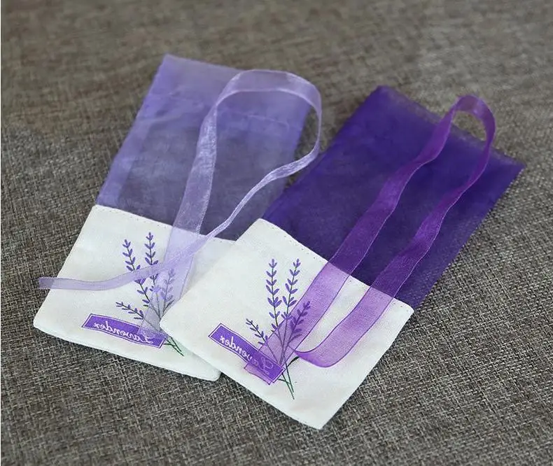 

200pcs/lot Purple Cotton Lavender Sachet Bag Wardrobe Sachet Mesh Carry Bag Car Mosquito Repellent Herbal Medicine Bag Wholesale