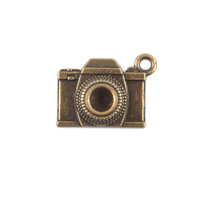 

Wholesale Men's Cool Unisex Rock Punk Charm Camera Pendant Necklace DIY Jewelry Accessories Alloy Bronze Plated Beads 50pcs/lot