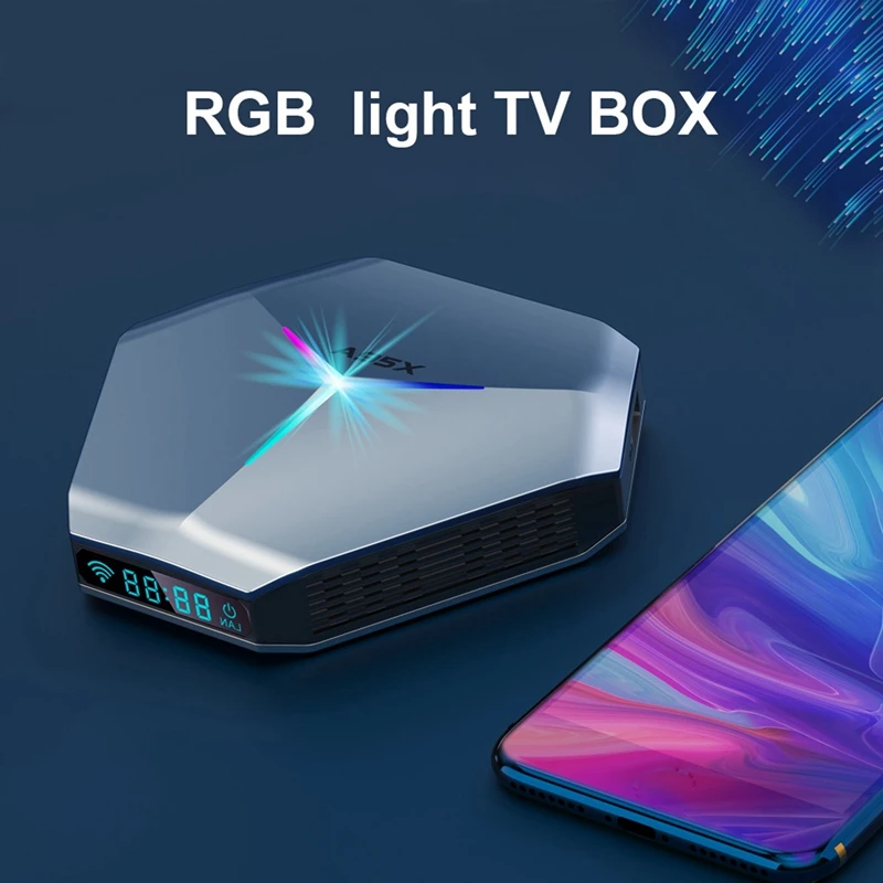 A95X TV Box Android11 S905X4 Quad Core 2 4G & 5 0G Dual WIFI Bluetooth 4 RGB светильник Smart | Электроника