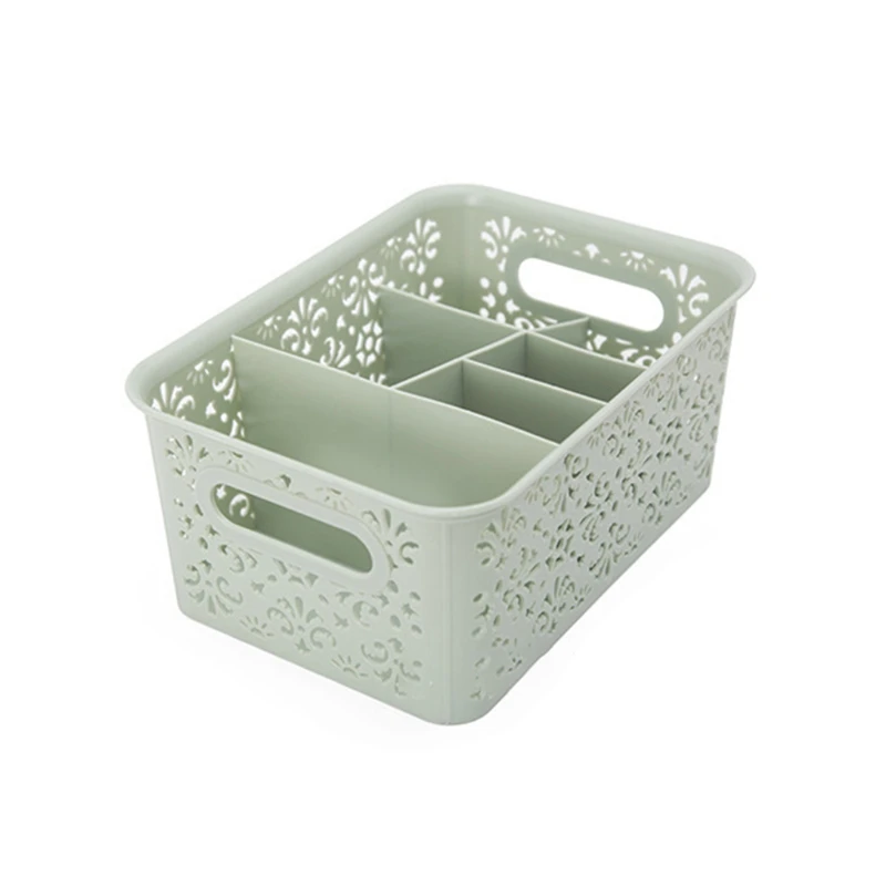 

Cosmetics Desktop Storage Box Pen Holder Organizer Case 6 Slots Grid Makeup Rack