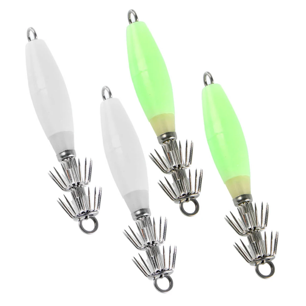 4 шт. приманки для ловли кальмаров жесткая морская приманка окунь крючок 2 вида