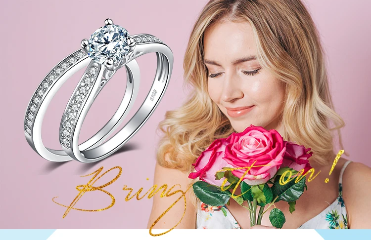 JewelryPalace 1.3ct кубического циркония Юбилей обручальное Обручение пасьянс кольцо свадебный 925 пробы Серебряные ювелирные изделия