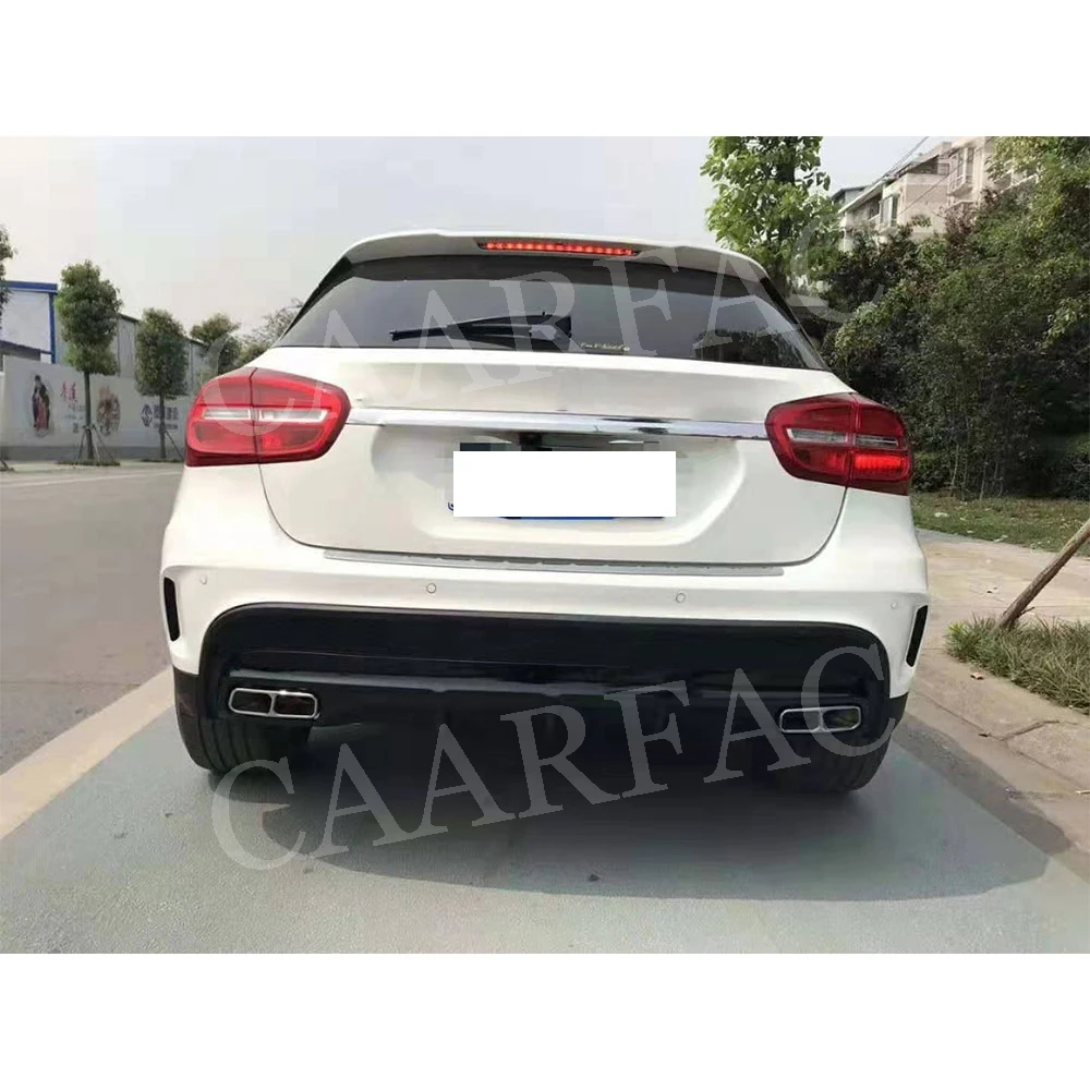 Для X456 задний диффузор губ планки с 4 Выпускной советы для Benz GLA класса X156 GLA45 Спорт- ABS задний бампер Hugger