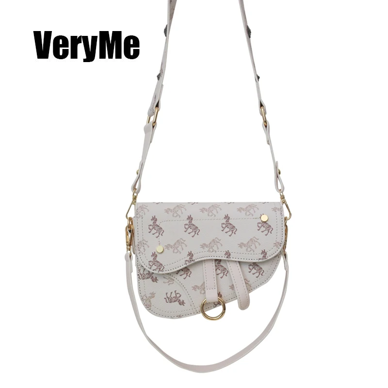 

VreyMe Vintage Printing Shoulder Pack Women PU Leather Handbags Light Luxury Fashion Rivet Crossbody Bags Lady Small Purse Totes