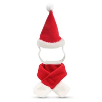 dog caps pet santa hat birthday scarf set pet supplies christmas costume for puppy kitten small cats dogs pets accessories