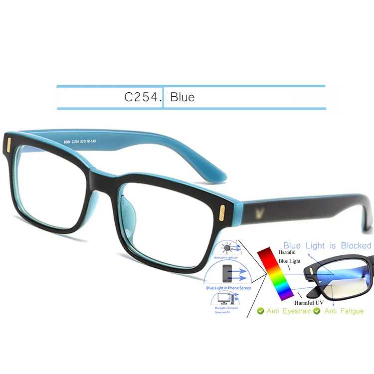 Blue-Clear IVSTA, синий светильник, очки, компьютерная игровая оправа, для мужчин, анти-Синие лучи, блокировка, по рецепту, близорукость, поляризованные солнцезащитные очки, ночной ботаник - Цвет оправы: Blue-Clear