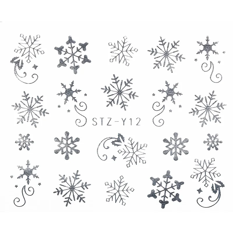 1 Pcs Colorful Nail Sticker Winter DIY Snowflakes Art Decoration Tips Christmas Water Tattoos | Красота и здоровье