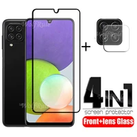 4 in 1 for samsung galaxy a22 glass for samsung a22 tempered glass hd film full glue screen protector for samsung a22 lens glass