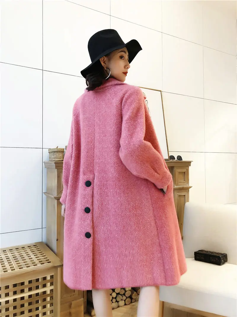 Норковая кашемировая куртка Женская длинная секция 2019 новая Корейская Толстая