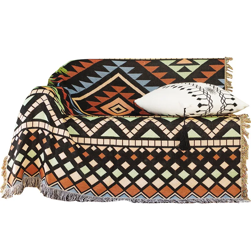 

Nordic throw blankets Bohemian abstract sofa towel outdoor picnic mat blanket decoration model room geometry Tapestry carpet