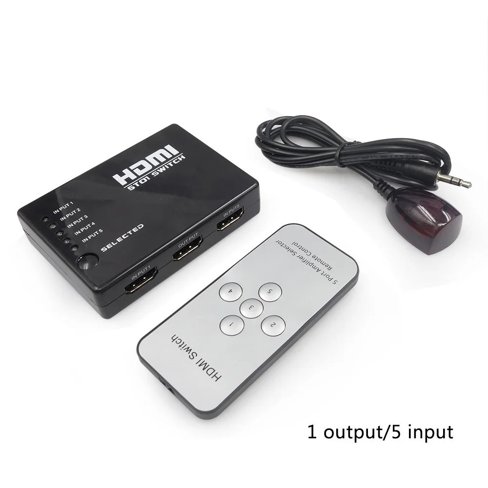 5 to 1 Add Remote ThundeaL 3/5 Вход до 1 выход HDMI переключатель 1080P Переключатель HDMI ИК-пульт дистанционного управления Управление для PS3 Xbox HD ТВ DVD ТВ проектор - Цвет: 5 to 1 Add Remote
