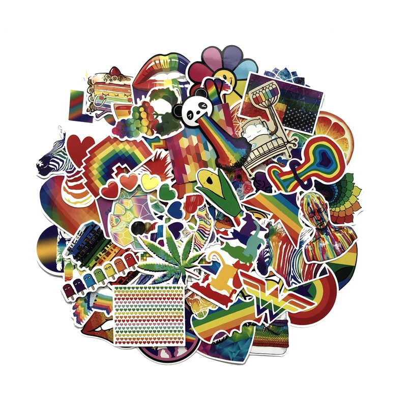 TD ZW 60 шт./лот радужные наклейки с граффити для сноуборда ноутбука багажа