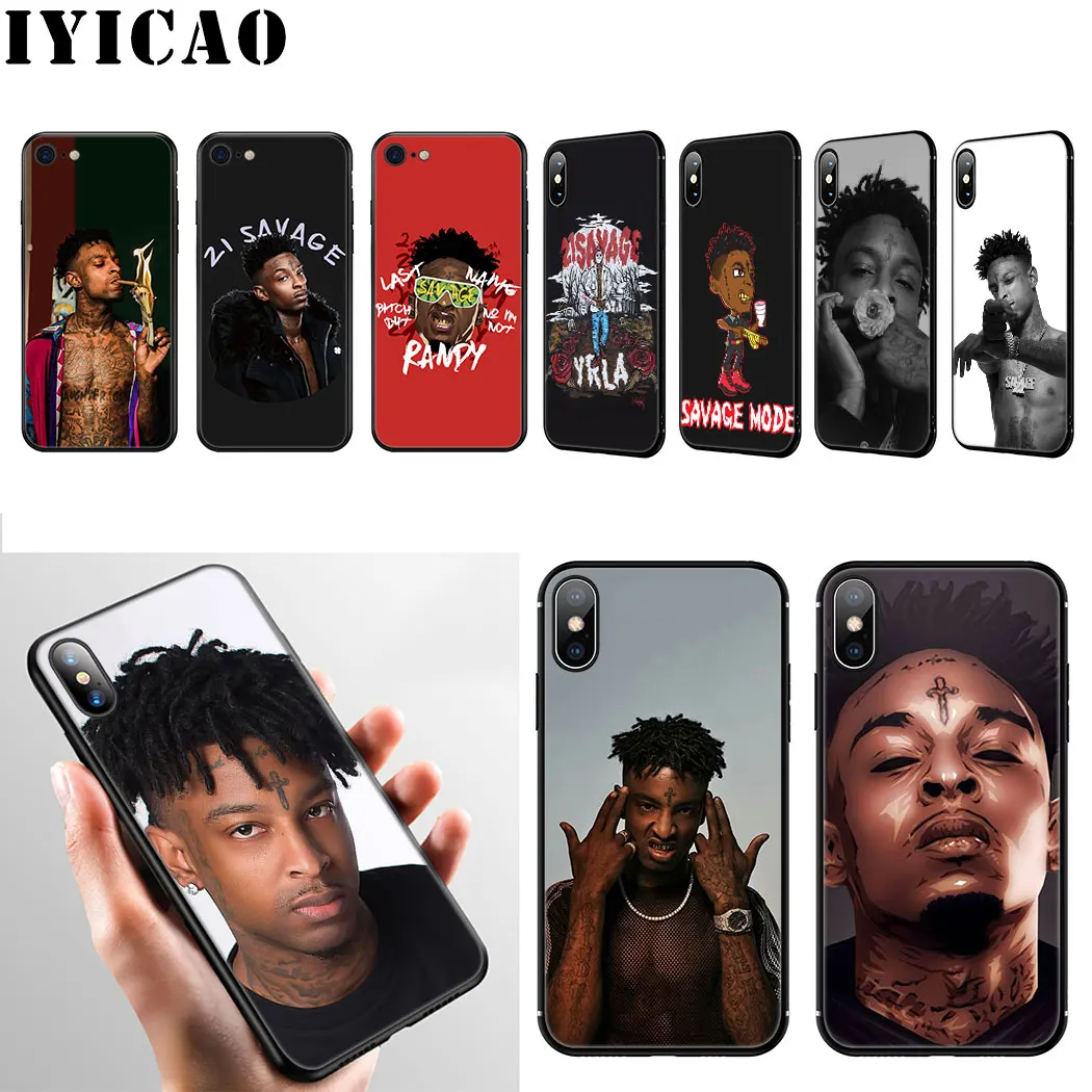 IYICAO реперские кепки в стиле хип хоп 21 Savage Мягкий силиконовый чехол для телефона