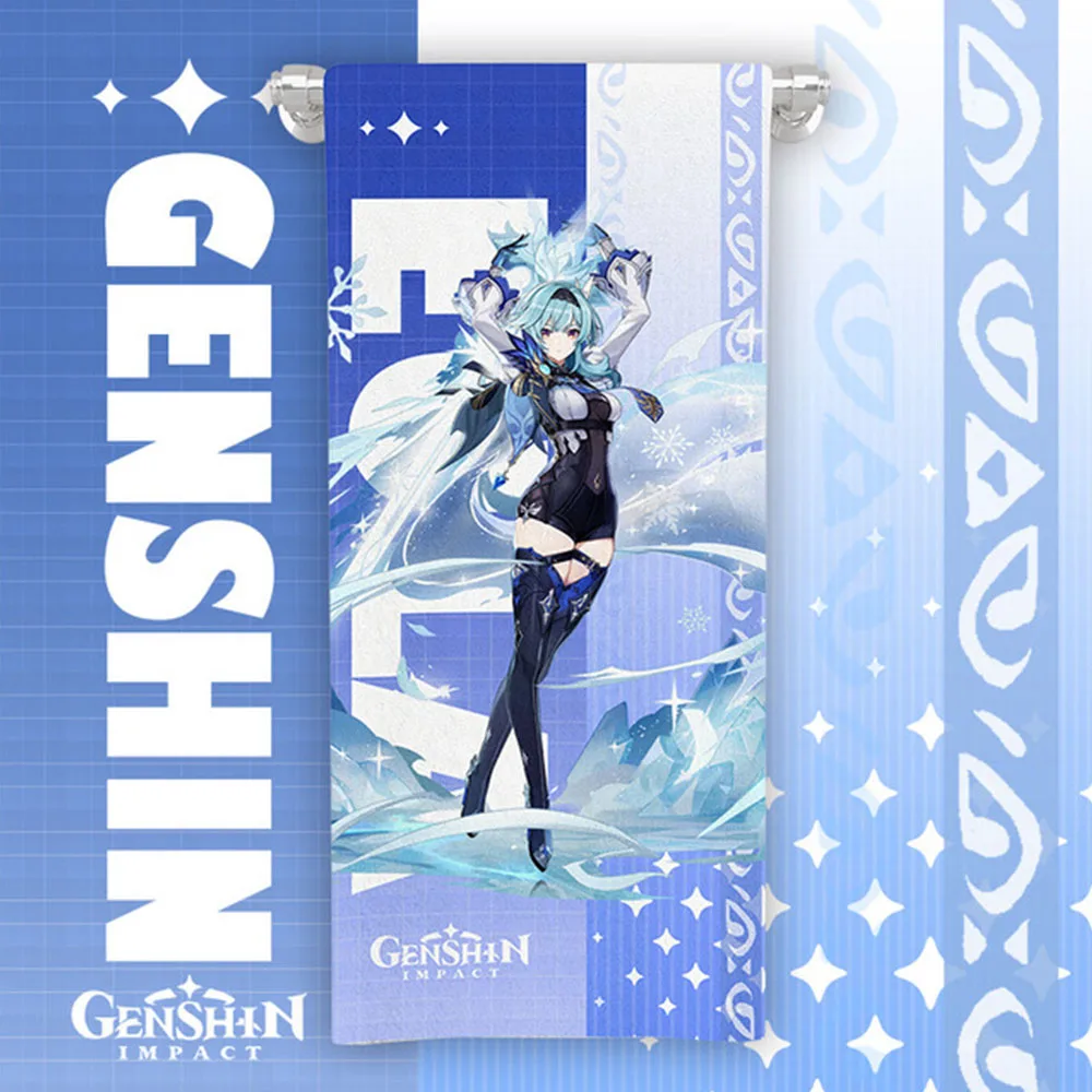 Anime Genshin Impact Cosplay Towels Kazuha Baal Yoimiya Ayaka Zhongli Xiao Eula Kokomi Face Bath Towels Fans Collection Gift