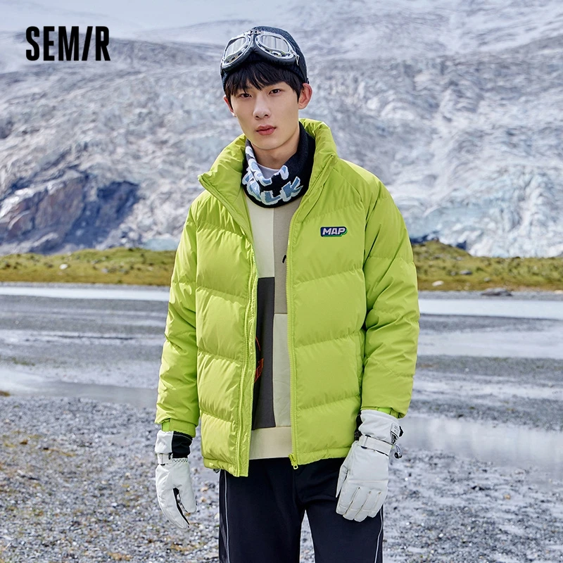 SEMIR Winter The New Brand Parkas Couple Down Coat Casual Men'S Stand Collar Pocket Warm Down Puffer Jackets