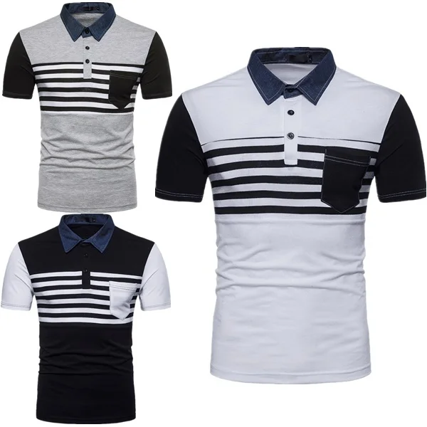 

ZOGAA New High Quality Comfortable Polo Shirt Short Sleeve Cotton Men's POLO Shirt Business British Style Casual Striped Shirts