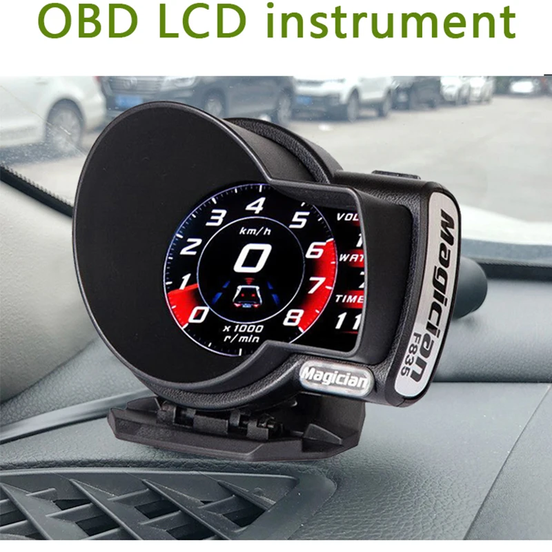 Новый Автомобильный цифровой измеритель скорости Turbo Magician OBD 2 с дисплеем на