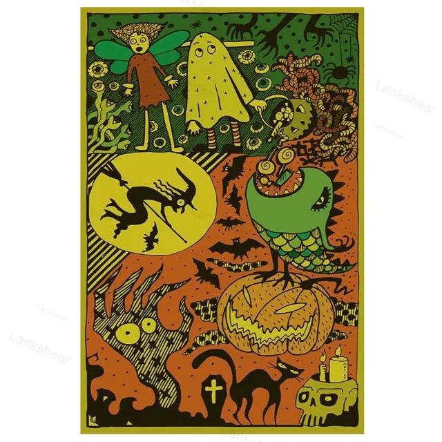 

Funny Plate Plaque Halloween Metal Poster Retro Metal Tin Sign Vintage Wall Decor for Kid's Room Man Cave Pin Up Iron Painting