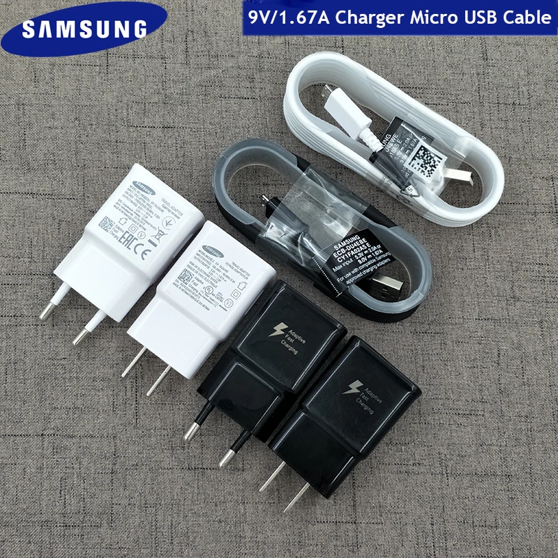 Быстрое зарядное устройство Samsung 9 в 1 67 а кабель Micro USB для быстрой зарядки Galaxy S6 S7