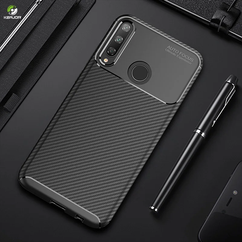 Чехол для телефона Huawei P40 Lite E противоударный чехол из углеродного волокна мягкий