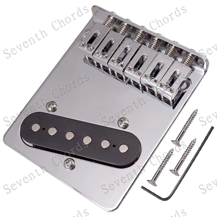 

Chrome 6 Flat Saddle Guitar Bridge & Pickup for TL Electric guitar.(3 Screws hole)