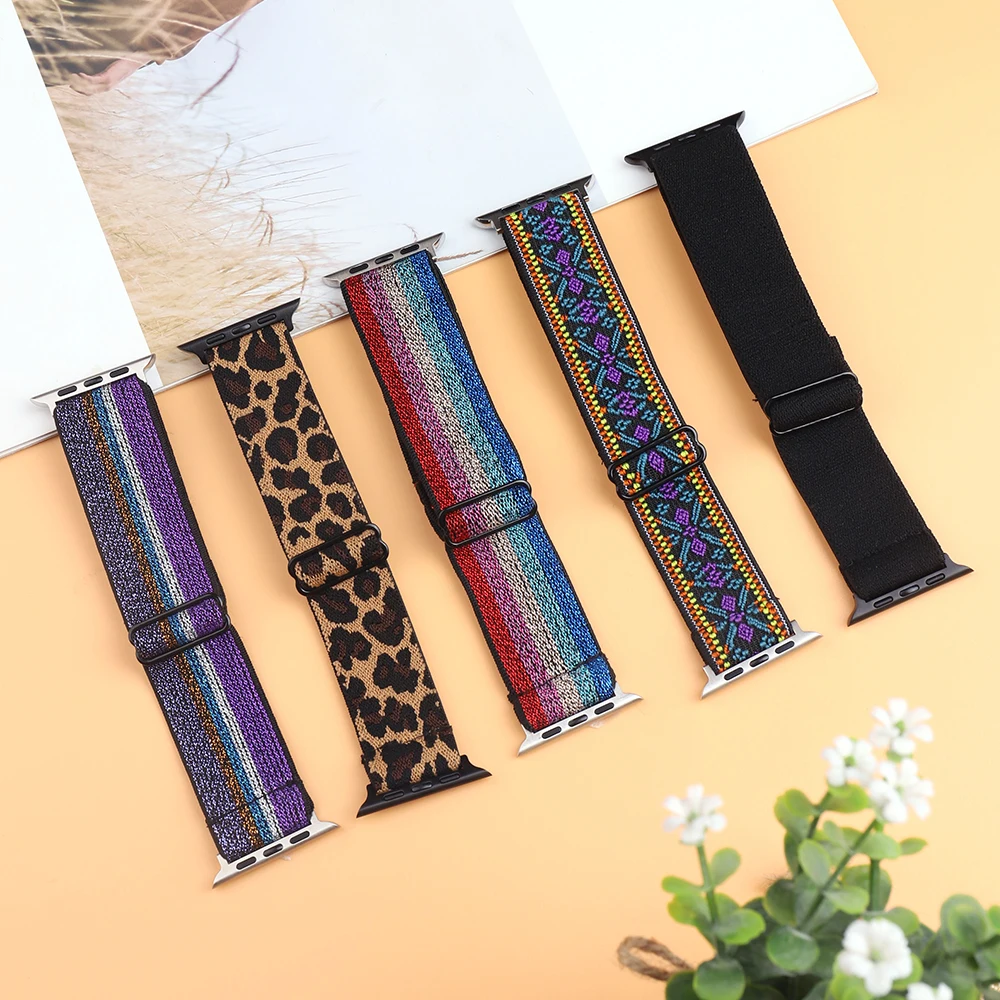 

Loop Strap for Apple Watch Band 6 38mm 40mm 42mm 44mm Iwatch Series 6 5 4 3 2 Bohemia Elastic Watch Replacement Strap