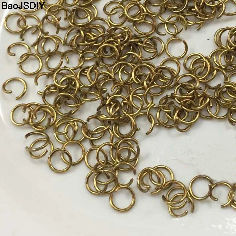 Antique Gold T12973) 3 мм 4 мм 5 мм 6 мм 7 мм 8 мм 10 мм 12 мм 14 мм 16 мм 20 мм круглые железные кольца с одной петлей Diy фурнитура - Цвет: Antique Gold