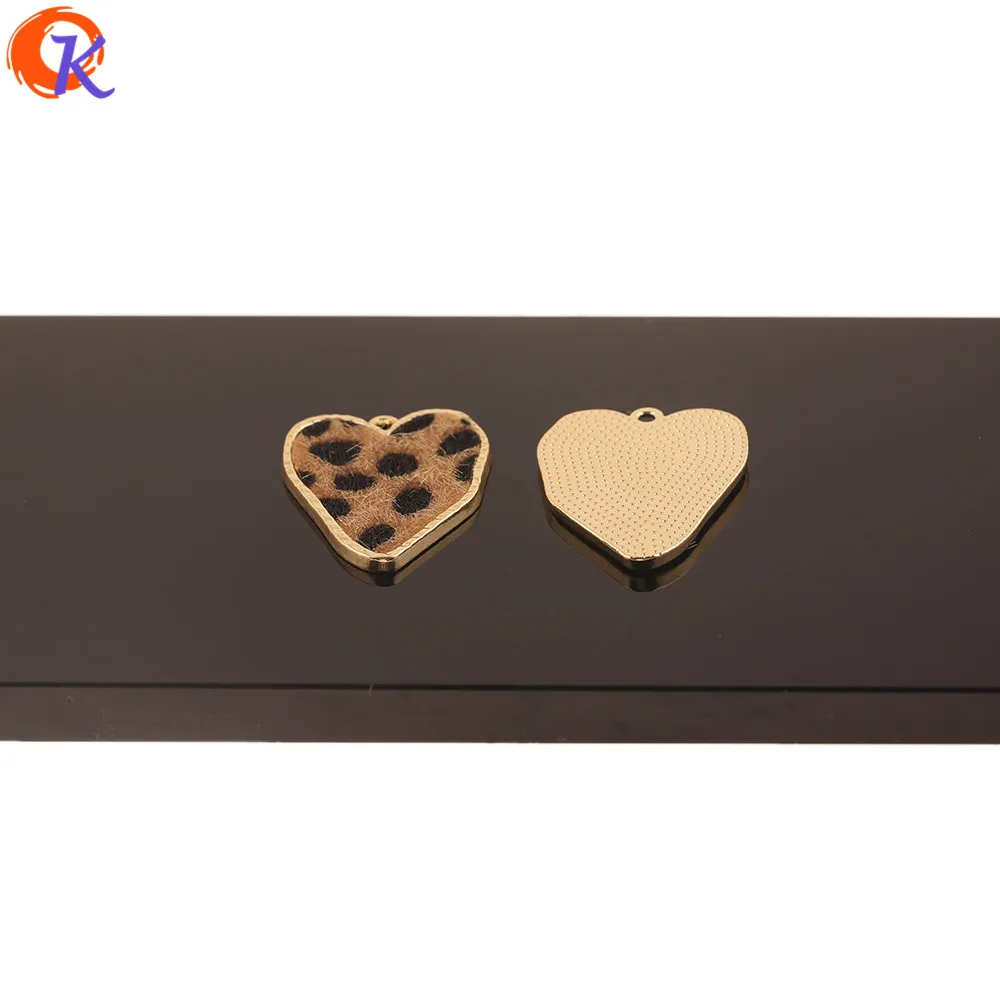 

Cordial Design 50Pcs 25*32MM Jewelry Accessories/Hand Made/Heart Shape/DIY Making/Leopard Print Effect/Charms/Earring Findings