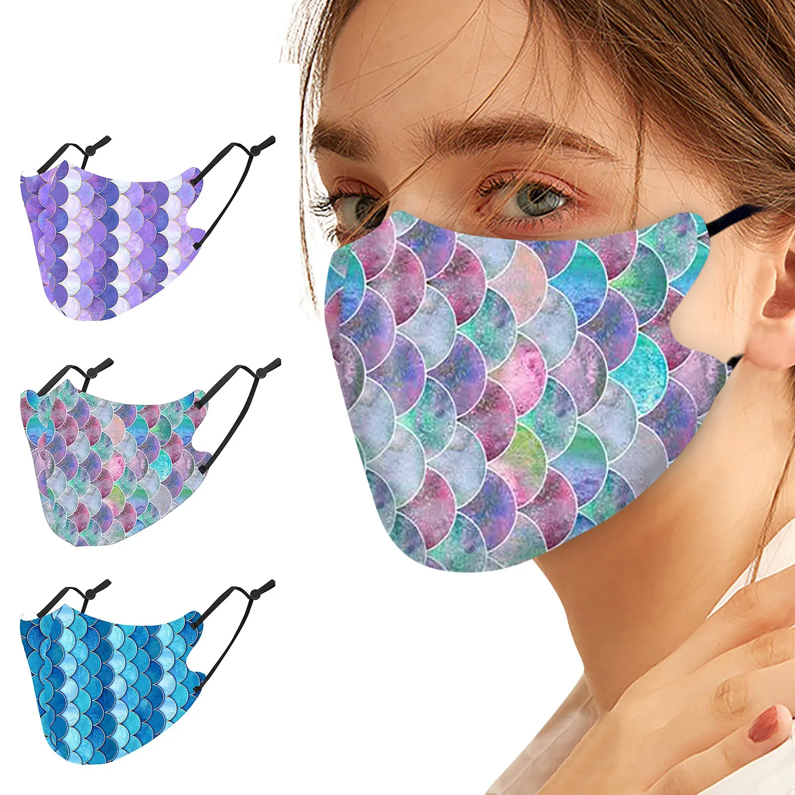 Adult Christmas Printed Cloth Face Mask Mascaras Halloween Cosplay Mascarillas Breathable Reusable Masks Маска Для Лица Masques |