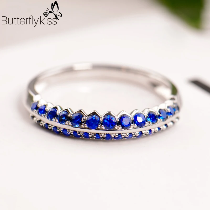 

BK 18K White Gold Rings Natural Sapphire Gemstone Genuine Gold 585 Wedding Engagement Anniversary Gifts Fine Jewelry For Women